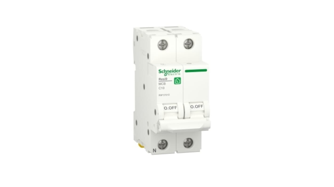 Interruttore magnetotermico Schneider Electric R9F37610, 1P 10A, montaggio su guida DIN, grado di protezione IP20.