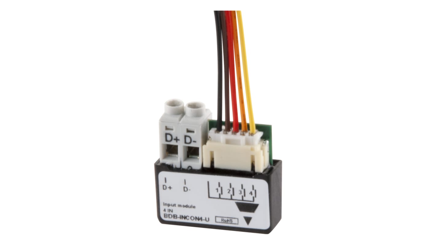 Modulo I/O PLC Carlo Gavazzi BDB-INCON4-U, 4 ingressi per building automation, montaggio in scatola o dietro interruttore.