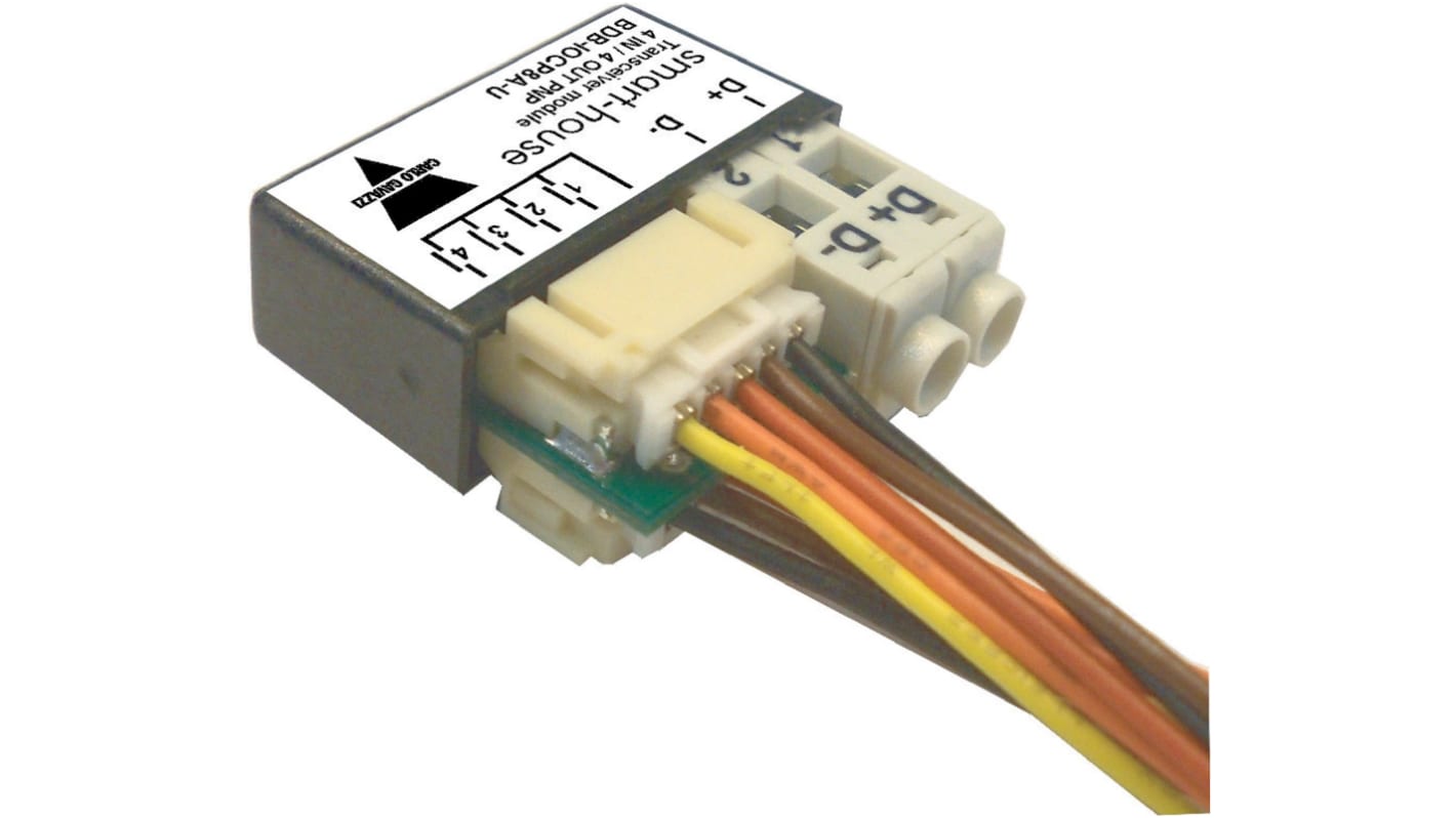 Modulo I/O Carlo Gavazzi BDB-IOCP8A-U per automazione industriale, compatto, tensione di uscita 8V, installazione flessibile.