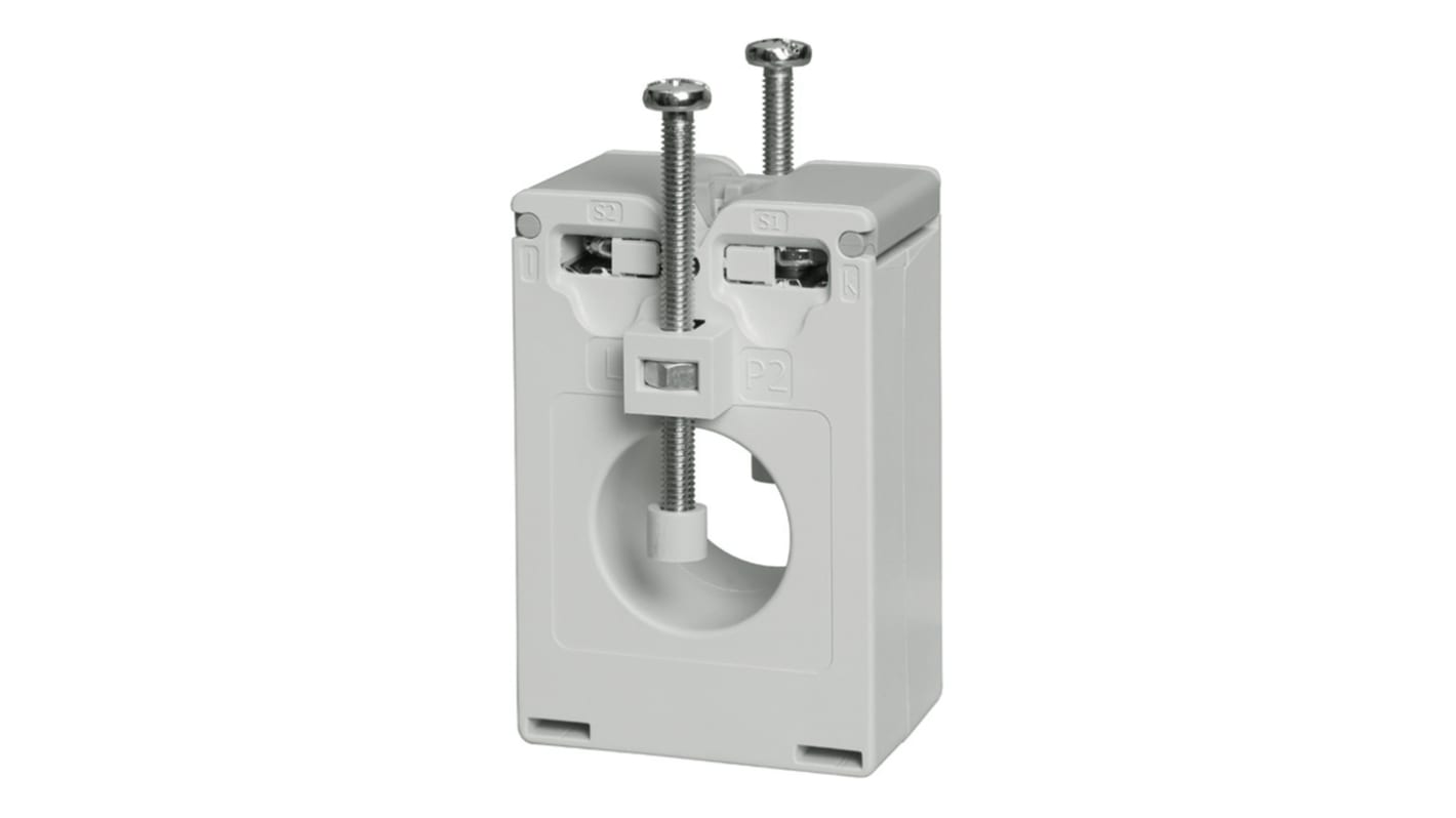 Trasformatore di corrente Carlo Gavazzi CTD1X1605AXXX, rapporto 160:5, montaggio su guida DIN, dimensioni 83x46mm.