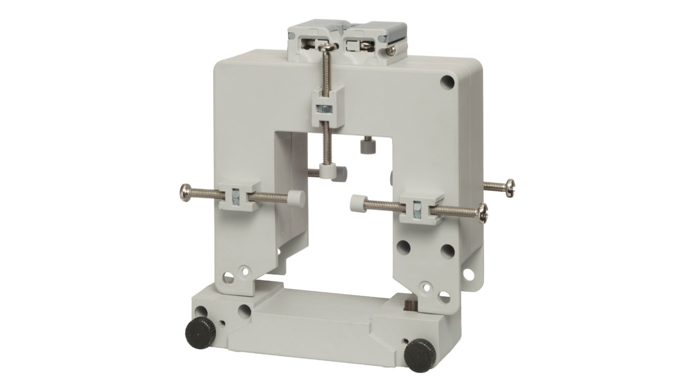 Trasformatore di corrente Carlo Gavazzi CTD6S4005AXXX, 400A/5A, foro 50x52mm, fissaggio su barra bus, dimensioni 112x83mm.