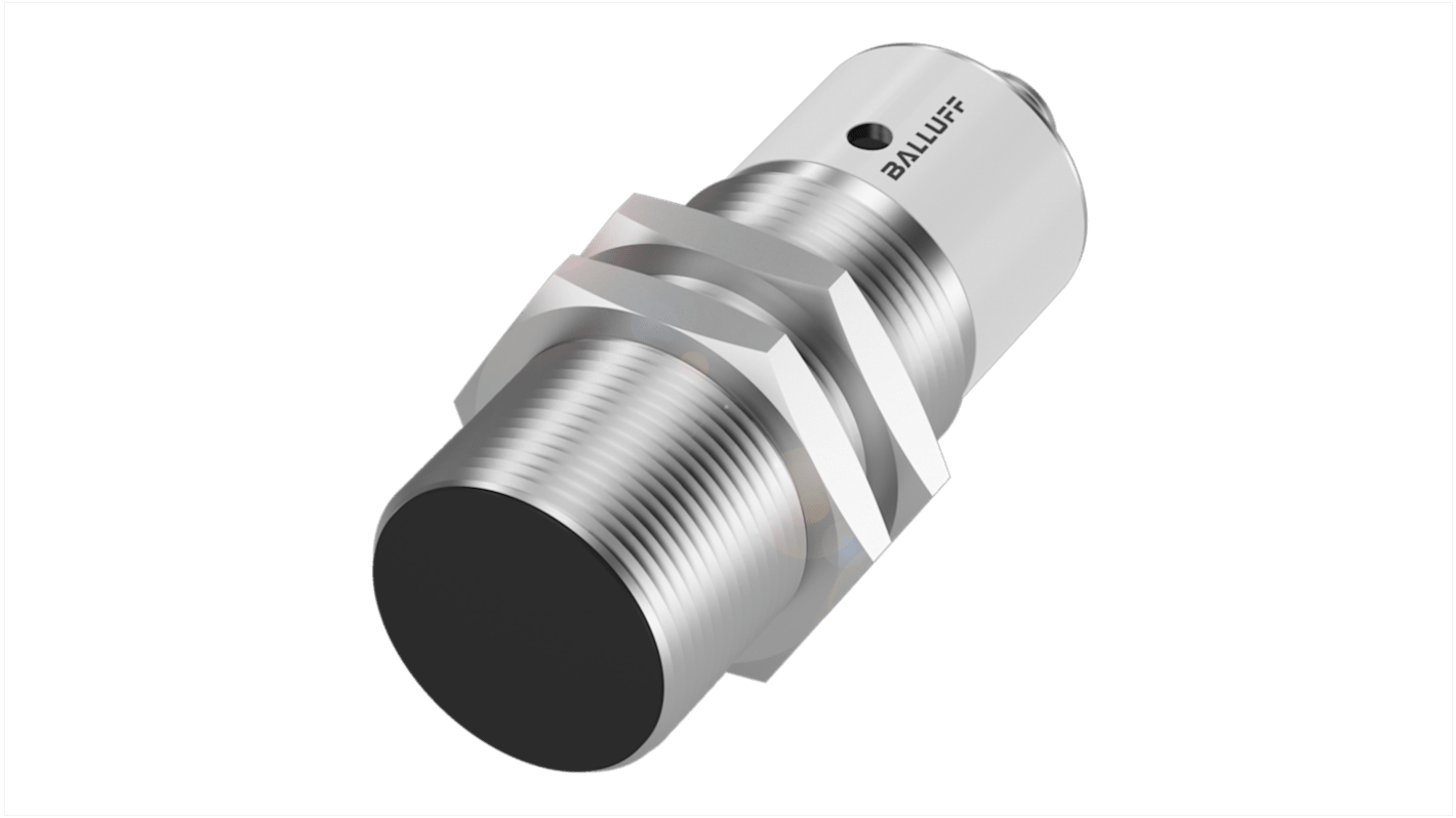 Sensore di prossimità cilindrico PNP BALLUFF BES 516-114-S4-C, M30 x 1.5, rilevamento 10 mm, IP68, connettore M12 a 4 pin.
