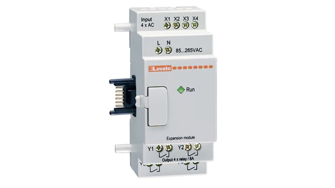 Modulo di espansione Lovato LRE02AD024 per PLC, con 2 uscite analogiche e certificazione UL. Compatibile con unità di controllo.