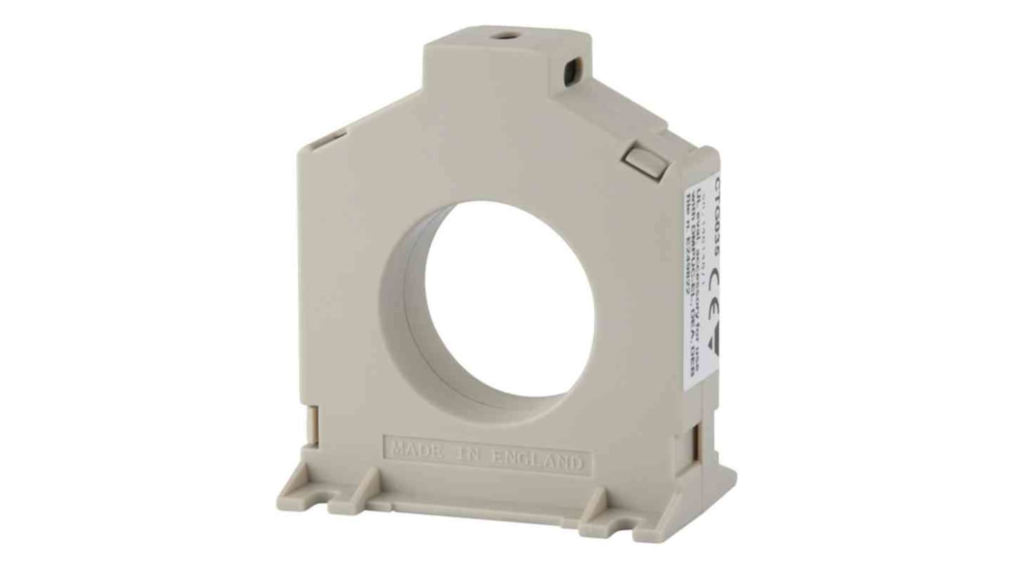 Trasformatore di corrente Carlo Gavazzi CTG035, rapporto 1000:1, foro 35mm, 720 V c.a., installazione semplificata.