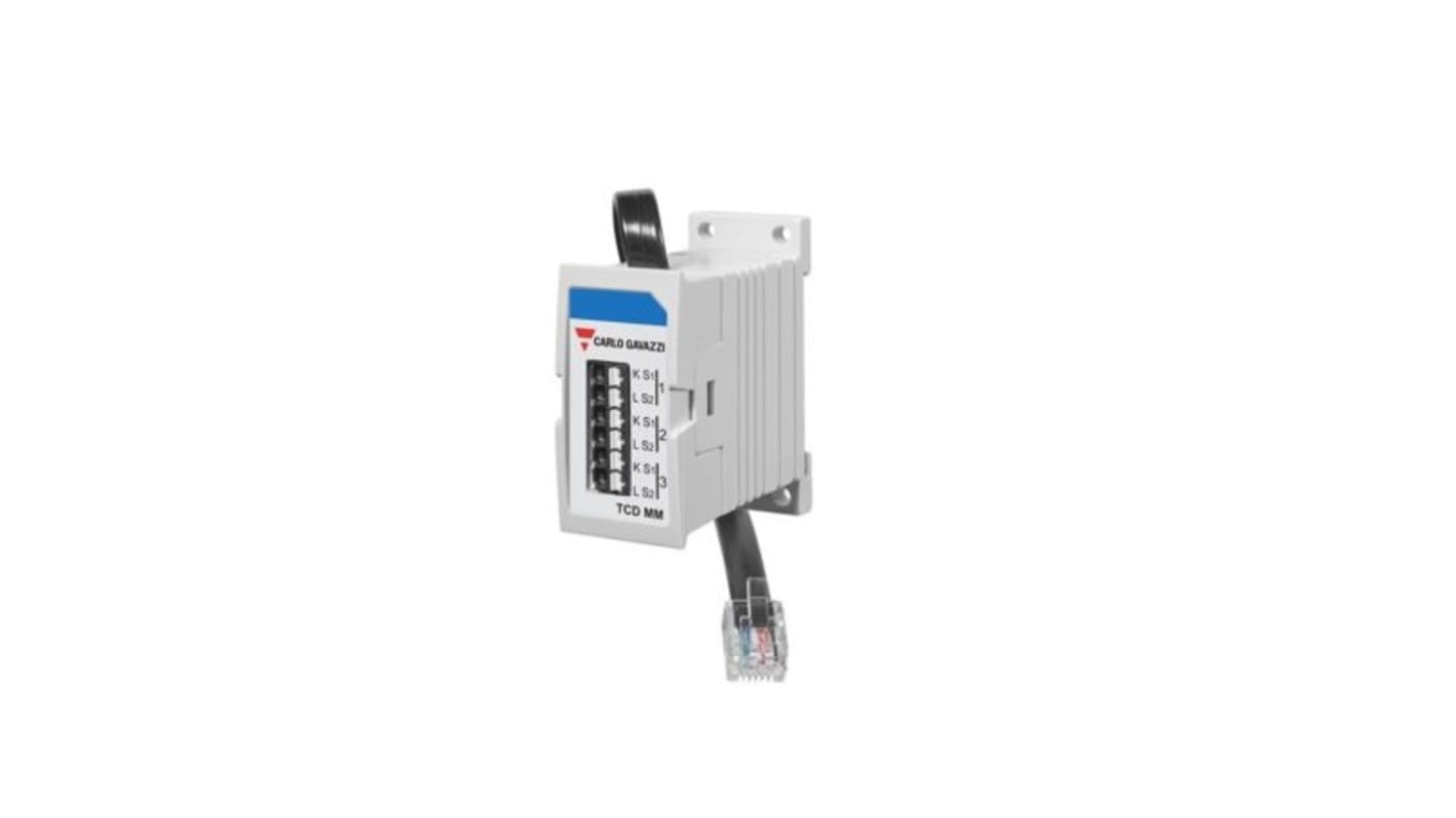 Integratore Carlo Gavazzi TCDMMXXX80CMX per contatore di energia, montaggio su guida DIN, gestisce 3 sensori di corrente.