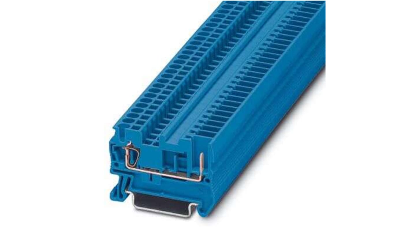 Morsettiera passante Phoenix Contact blu 24A con innesto a gabbia a molla per applicazioni ferroviarie - Cod. 3040656.