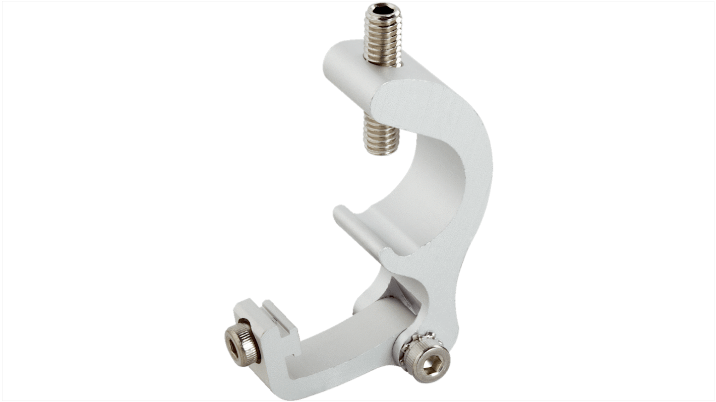 Staffa di montaggio Sick BEF-KHZPZ1MPA per sensori cilindro, in lega di alluminio e acciaio inox, per cilindri fino a 18 mm.