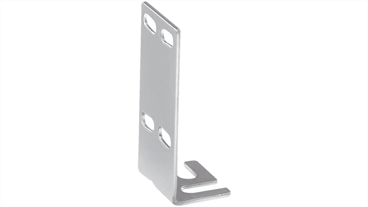 Staffa di montaggio Sick BEF-W100-B in acciaio zincato, progettata per un'installazione stabile del modulo W100 a pavimento.