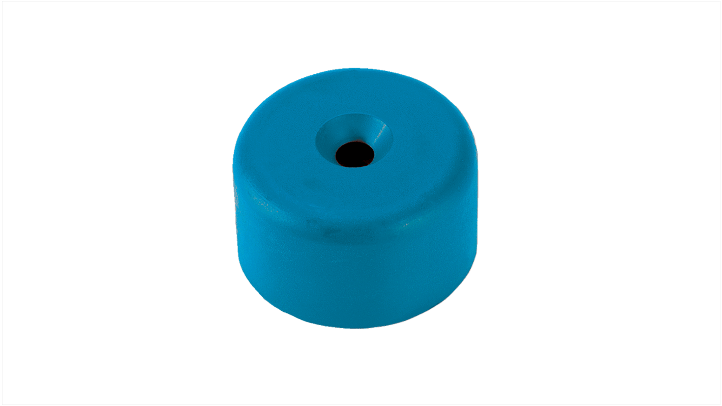 Magnete Sick MAG-3515-B per sensori magnetici, diametro 36 mm, altezza 19,5 mm, montaggio con vite M5, materiale ferrite di bario.