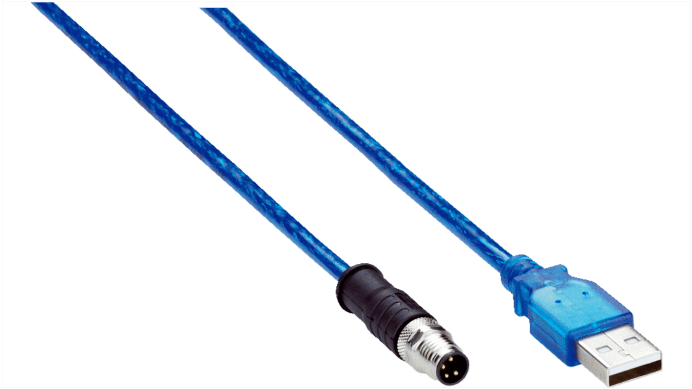 Cavo di collegamento Sick YM8U24-015VG3MUSA per SIG100 e SIG200, lunghezza 1,5 m, con connettori M8 maschio e USB A.