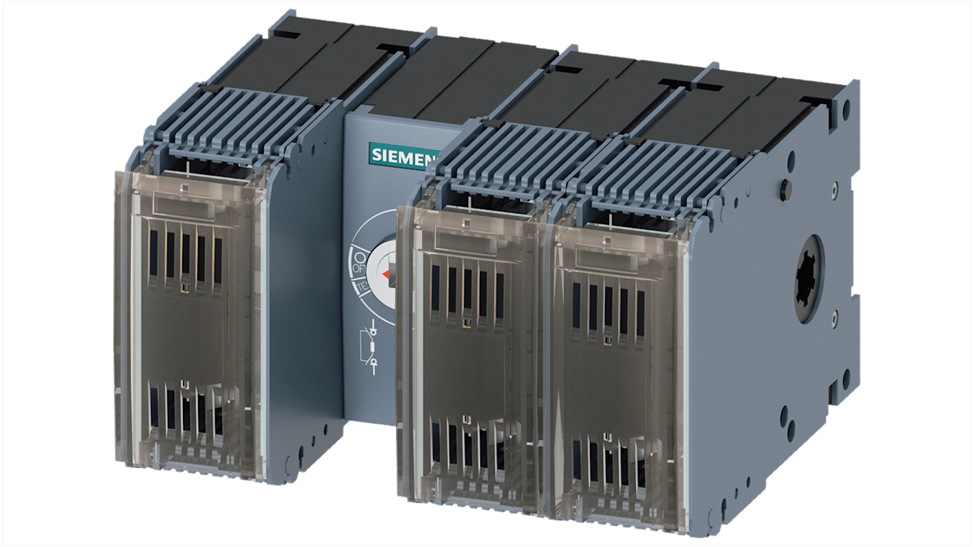 Sezionatore portafusibili Siemens 3KF2312-0MR11, 3 poli, corrente massima 125 A, progettato per protezione da sovraccarichi.