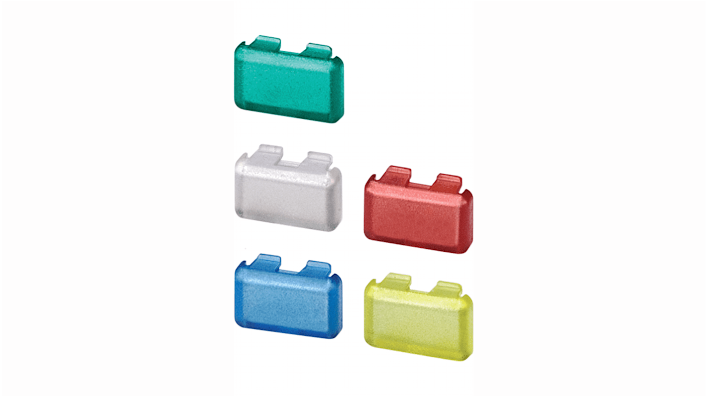 Coperchio pulsante Siemens 5TG8067 per spia 5TE48, set da 10 unità rosse e verdi, 5 unità gialle, blu e trasparenti.