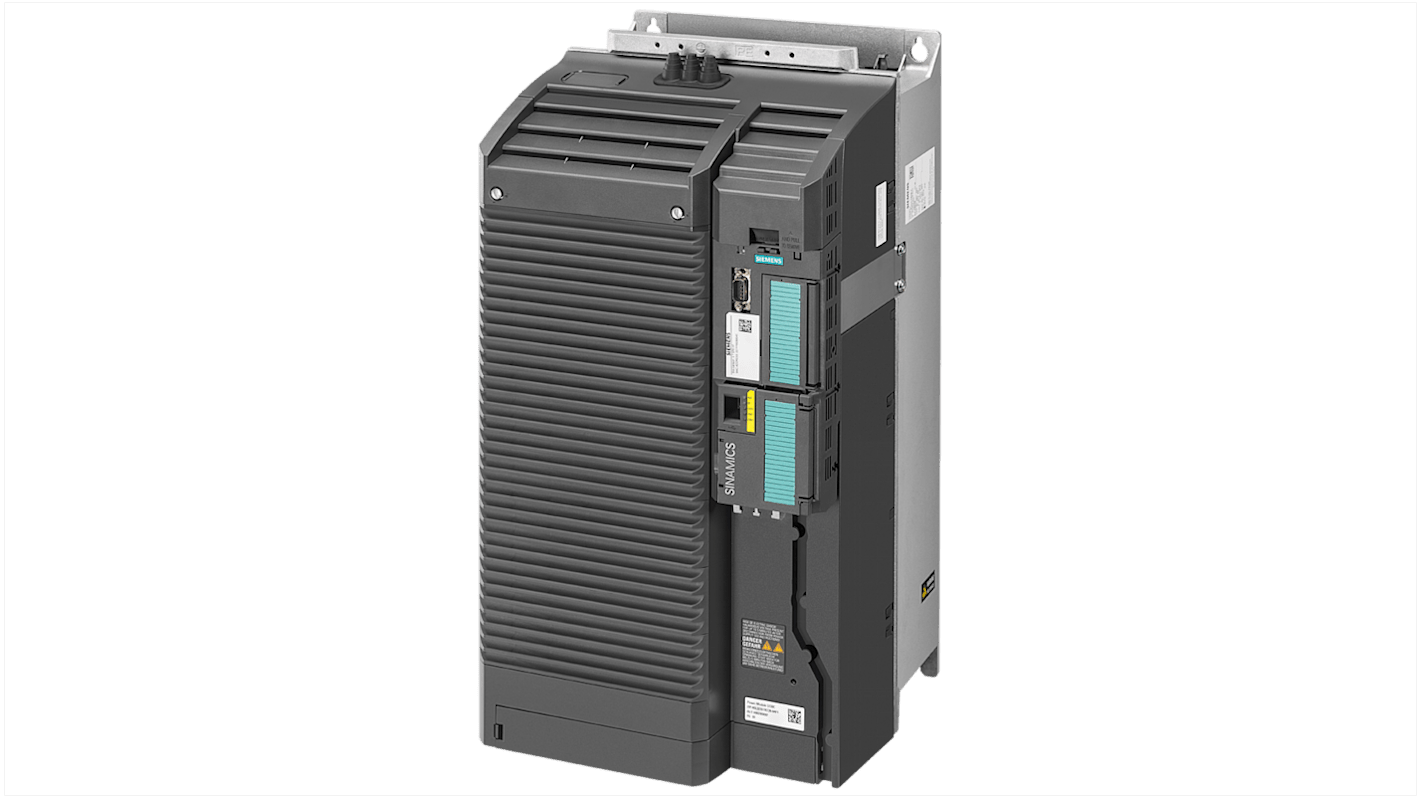 Convertitore Siemens 6SL3210-1KE31-1UF1, 3 fasi, 55 kW, 400 V, IP20, con comunicazione Profinet e funzione STO.