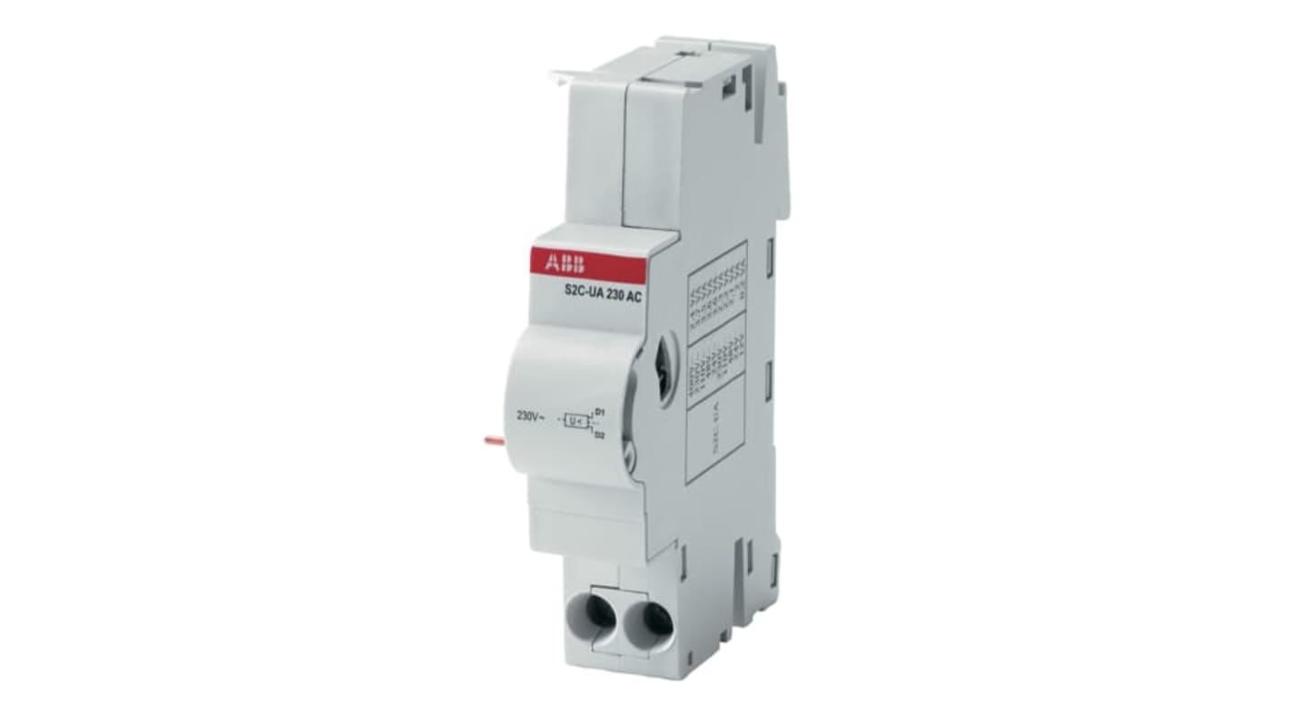 ABB S2C-UA, modulo di rilascio sottotensione 12 VDC, montaggio su guida DIN, compatibile con DS200 e F200.