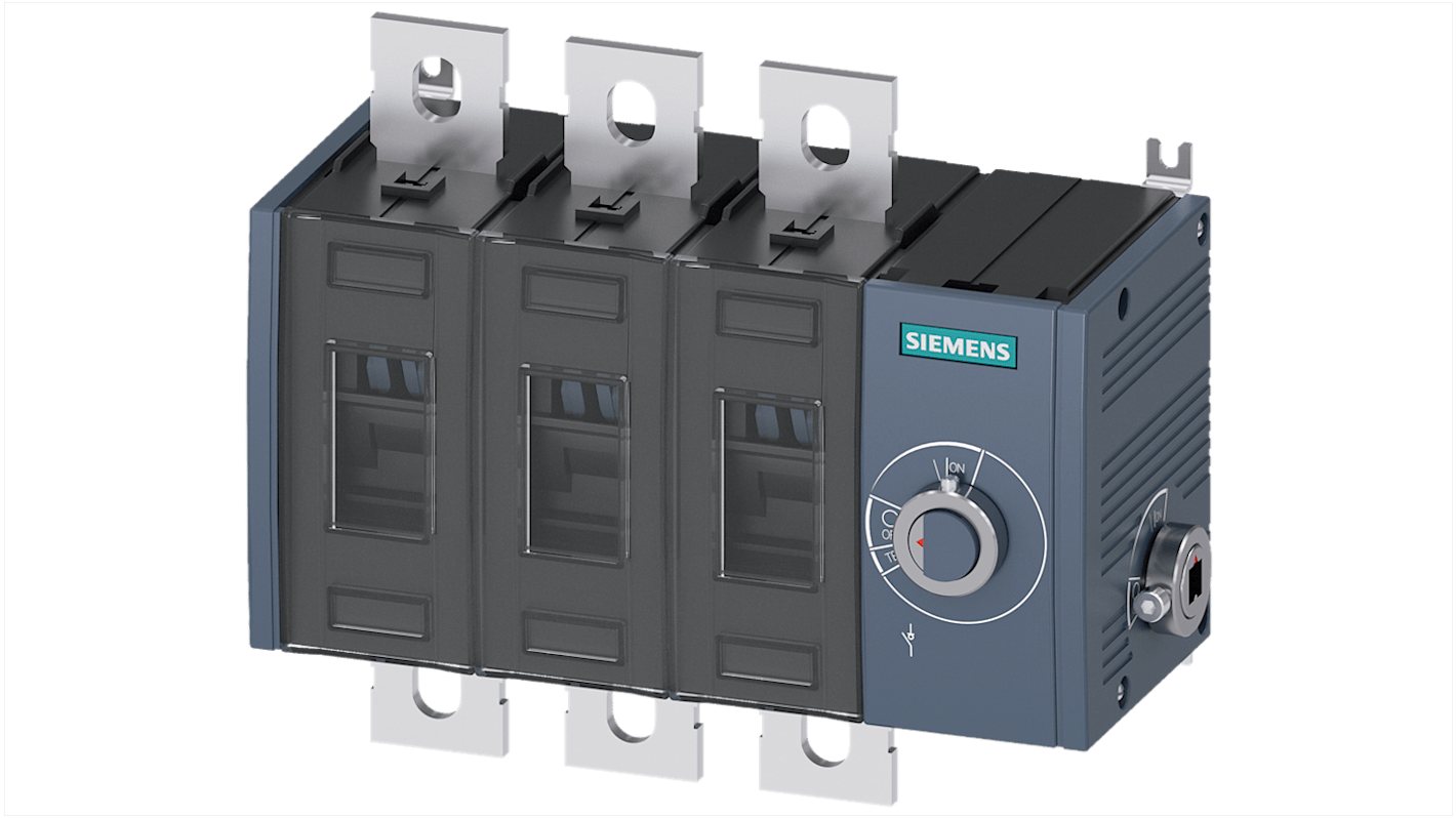 Sezionatore interruttore Siemens 3KD4034-0PE40-0, 3 poli, 315A, montaggio superficiale, classe di protezione IP00.