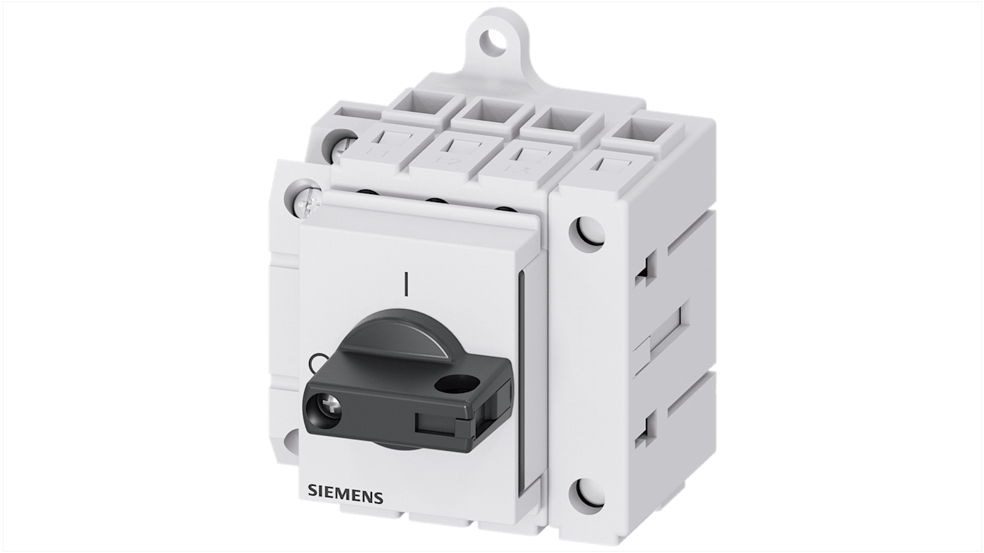 Sezionatore interruttore Siemens SENTRON 3LD3130-1TL11, 4 poli, 25A, IP40, temperatura operativa -25 a 55 °C.