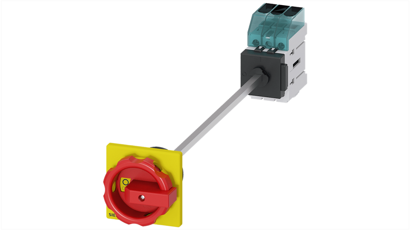 Sezionatore interruttore fusibile Siemens 3LD3148-0TK53, 3 poli, 25A, fusibile RK5, IP40, temperatura -25 a 55°C.