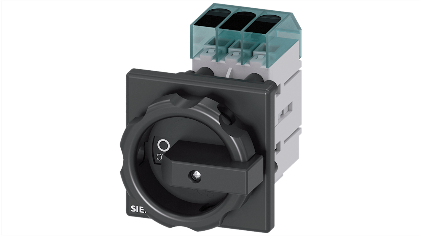 Sezionatore interruttore Siemens SENTRON 3LD3254-0TK51, 32A, 3 poli, fusibile RK5, IP40, temperatura operativa -25 a 55 °C.
