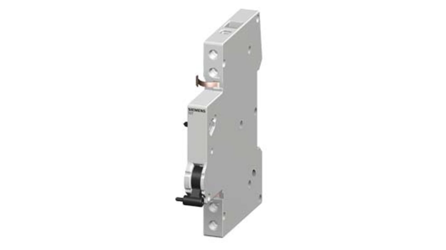 Modulo contatti Siemens 5ST3013-0XX01, 2 contatti 1NC/1NA, IP20, per interruttore miniaturizzato, dimensioni 9x110x70 mm.