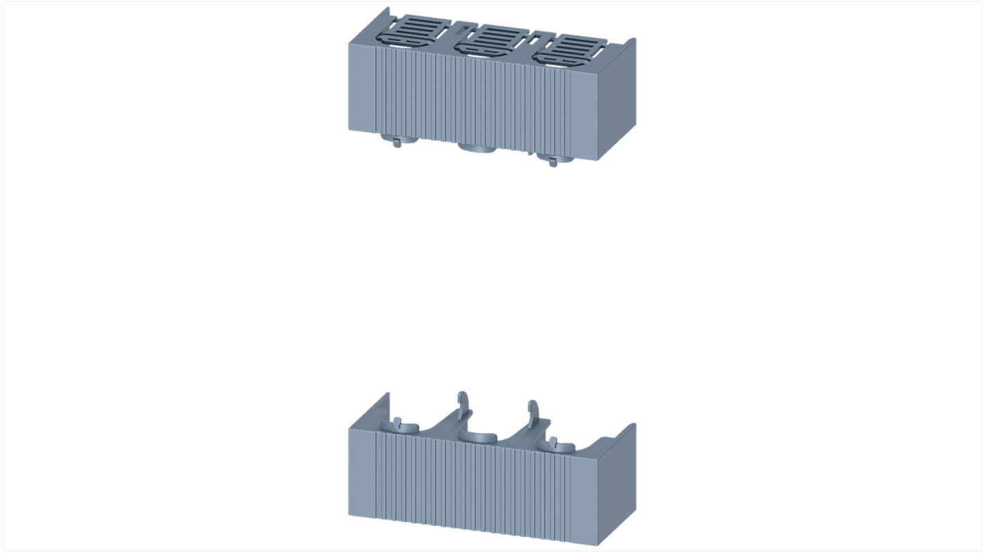 Coperchio Siemens 3NP1933-1CB00 per collegamento cavi, compatibile con sezionatore fusibile NH00, approvato UL e EAC.
