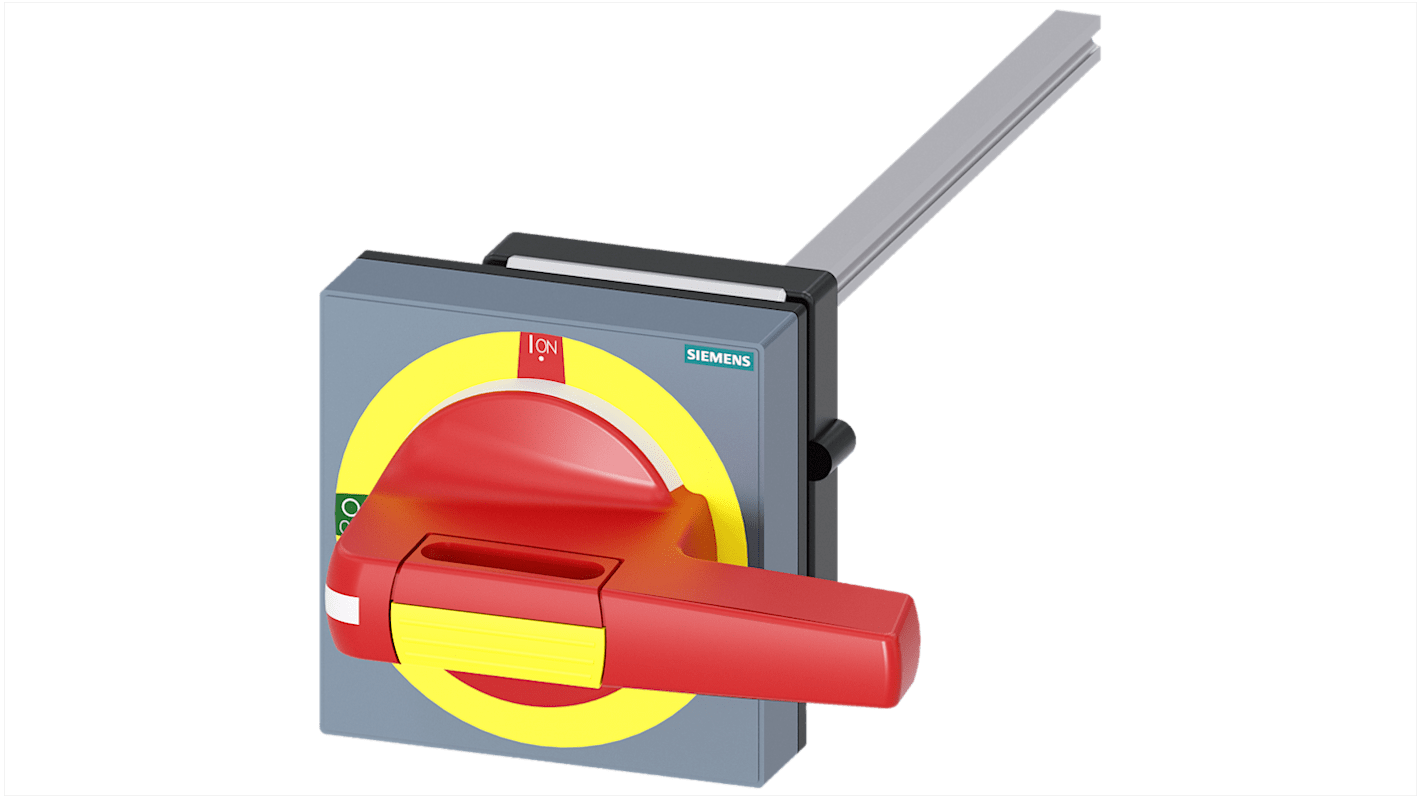 Siemens manopola rotante 8UD1141-3AF25 per 3KF misura 3, dimensioni 100 x 100 mm, colore rosso/giallo, peso 1199 g.