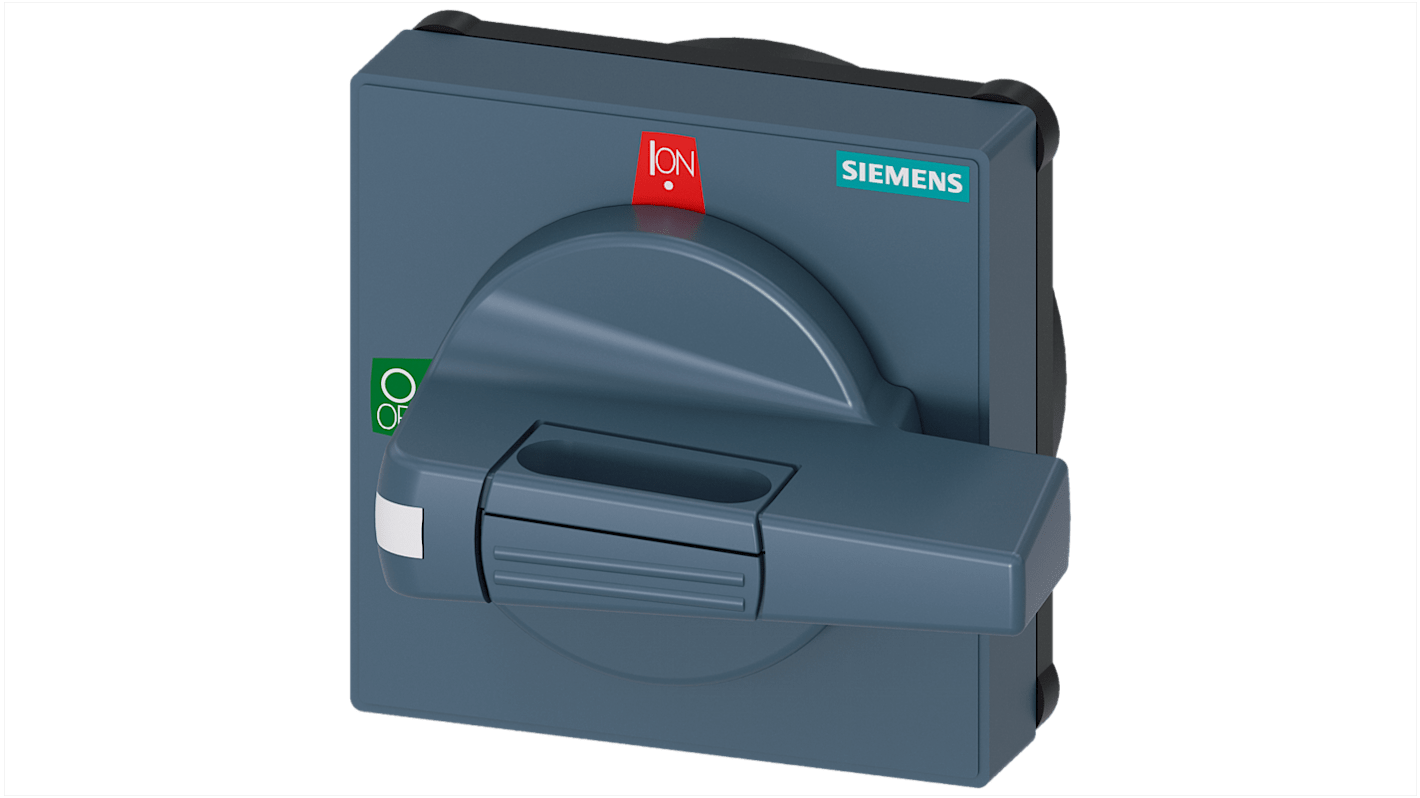Manopola rotante Siemens 8UD1771-2CF01, impugnatura grigia 45mm, IP65, compatibile con 3KD e 3KF, piastra 75x75 illuminata.