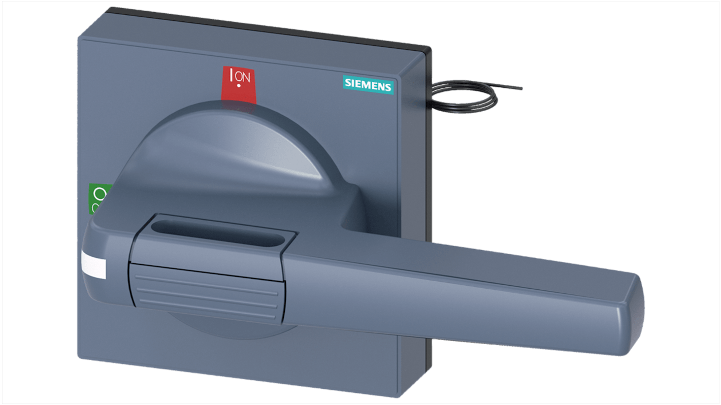 Manopola rotante Siemens 8UD1851-3CD01, grigia, per 3KD e 3KF, dimensioni 100 x 100 mm, grado di protezione IP65.