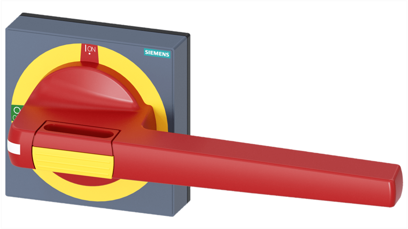 Manopola rotante Siemens 8UD1861-4AF05, colore rosso/giallo, lunghezza 200 mm, grado di protezione IP65, compatibile con albero 12x12.