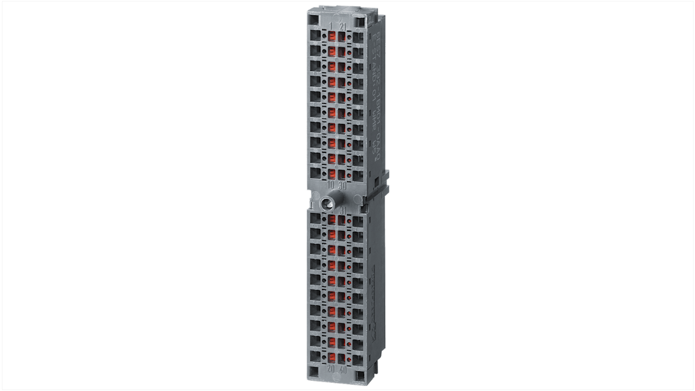 Connettore anteriore Siemens 6ES7392-1BM01-1AB0 per moduli di segnale SIMATIC S7-300, 40 poli, terminazione a vite.