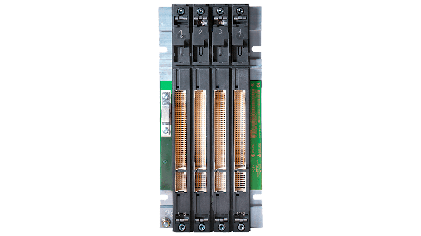 Rack Siemens 6ES7401-1DA01-0AA0 per SIMATIC S7-400, 18 slot, dimensioni 482,5x290x27,5 mm, alluminio, bus di comunicazione.