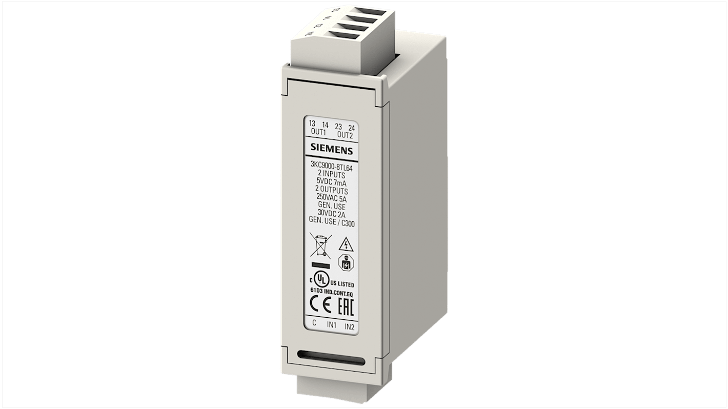 Sezionatore portafusibili Siemens Sentron 3KC9000-8TL64, con 2 ingressi digitali e 2 uscite relè, approvato CE ed EAC.