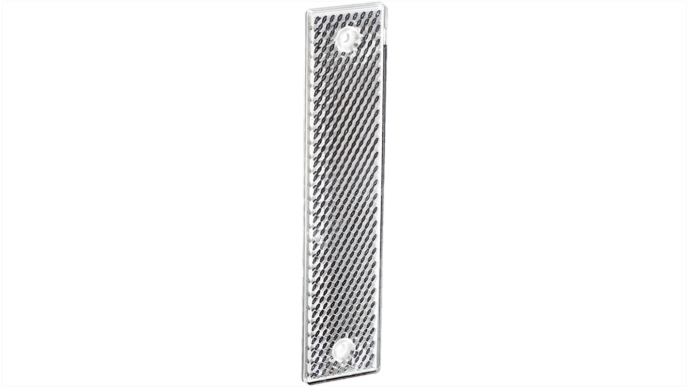 Riflettore angolare Sick PL180E01 per sensori fotoelettrici, dimensioni 40 mm x 180 mm, materiale PMMA, montaggio a vite.