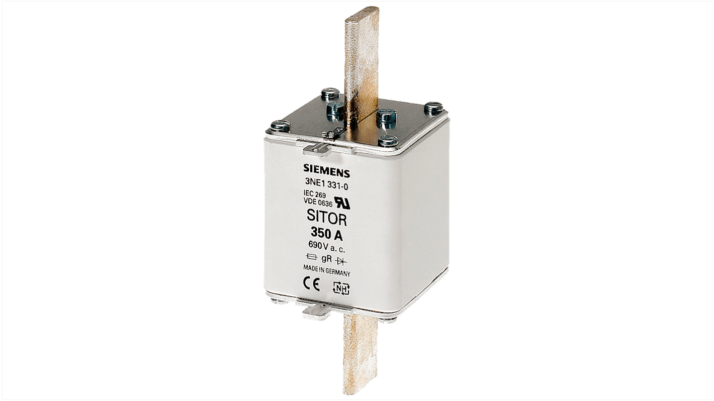 Fusibile PV Siemens 3NE1332-2, 400A, NH2, cat. gR 69V. Protezione ultra-rapida per impianti industriali e sistemi UPS.