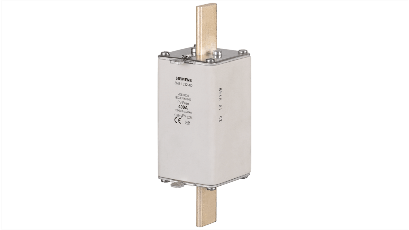 Fusibile NH3L Siemens 3NE1434-4E, 500A, 1kV, con linguette centrate per impianti industriali.