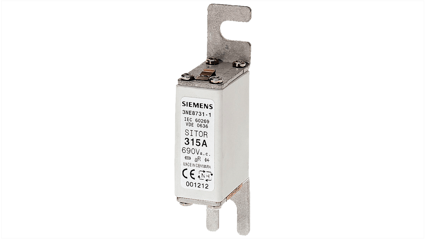 Fusibile Siemens 3NE8722-1 NH000, 125A, 690V, progettato per proteggere sistemi UPS e soft starter.