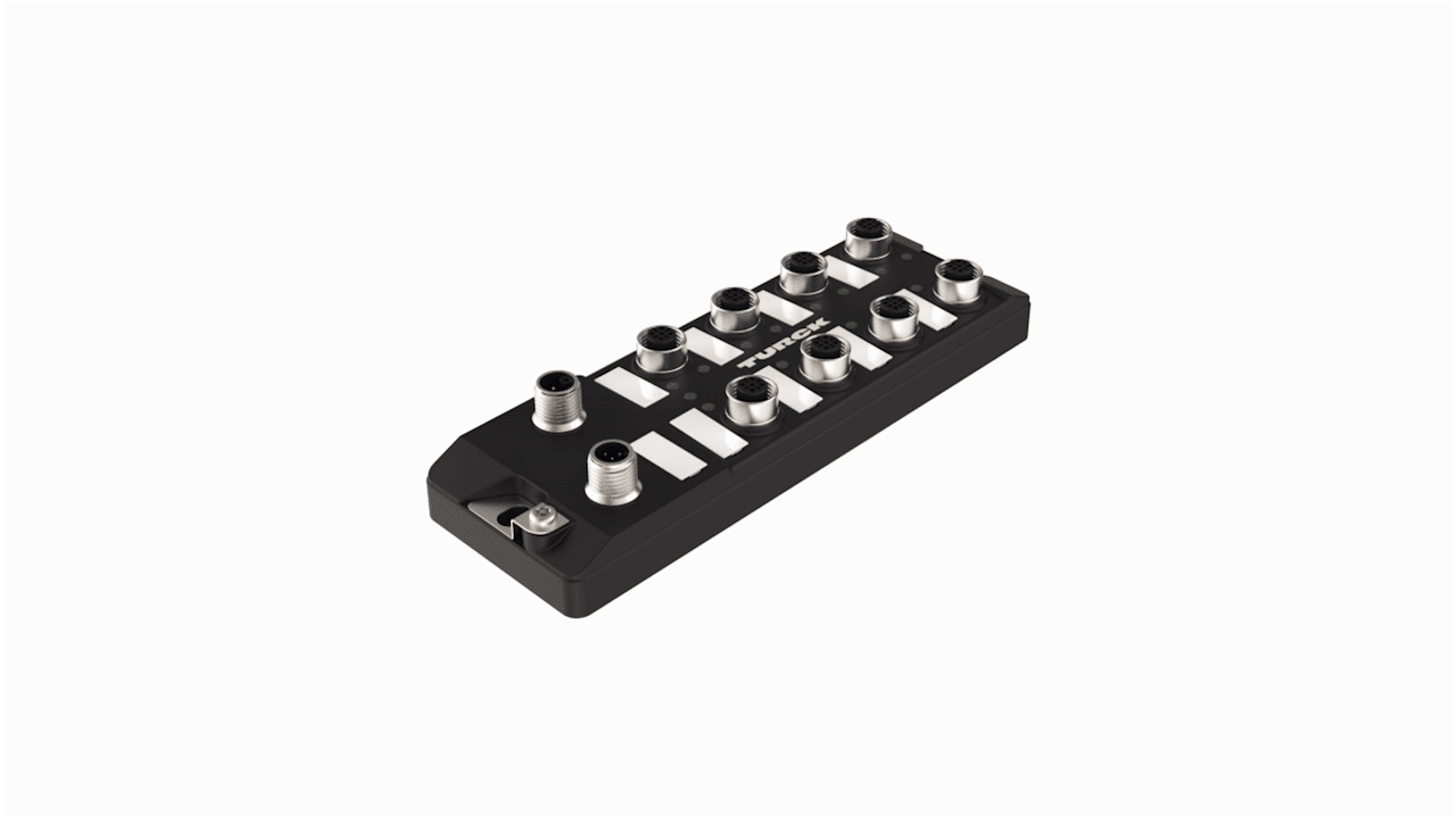 Modulo I/O Turck TBIL-LL-16DXP-AUX, 16 canali digitali PNP, connettore M12, grado di protezione IP67, robusto e incapsulato.