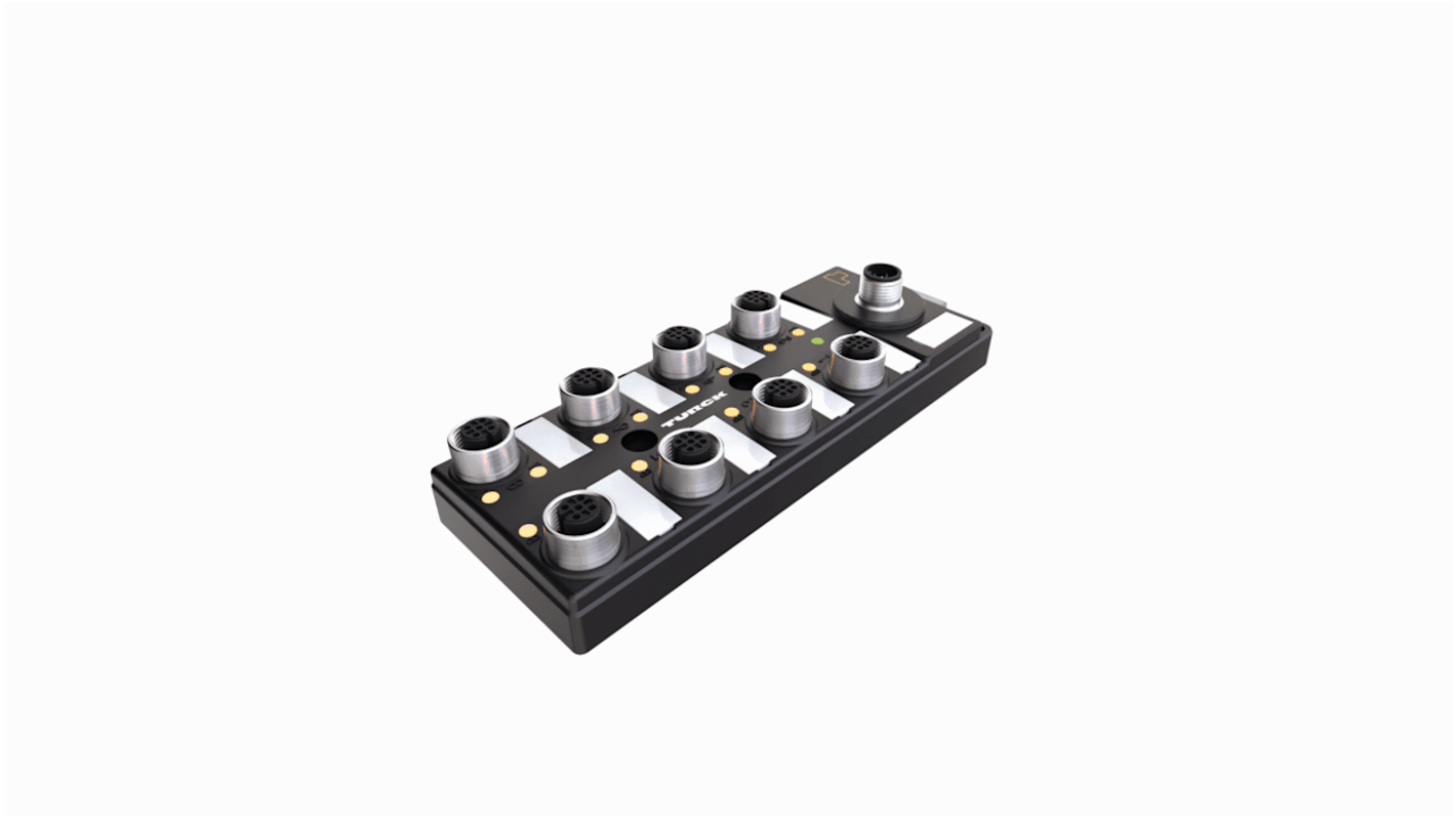 Modulo I/O Turck TBIL-M1-8DOP, 8 uscite PNP, IP67, temperatura -40/+70°C, connettore metallico, diagnostica io-link.