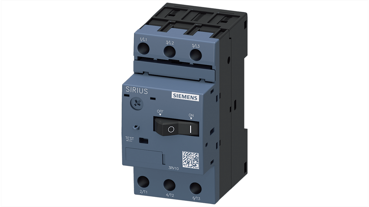 Interruttore automatico del motore Siemens 3RV1011-1JA10, 10 A, 400 V, per protezione motori trifase fino a 55 kW.