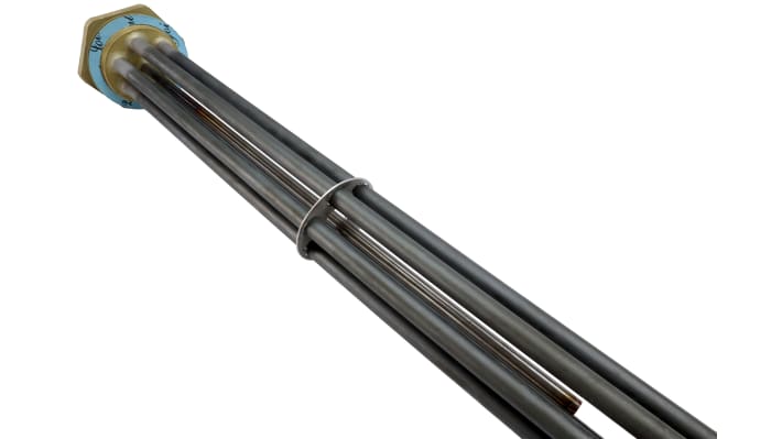 Riscaldatore a immersione Acim Jouanin TP771060/24DF, potenza 24 kW, lunghezza 1,06 m, con tappo a vite in ottone e tasca per termostato.