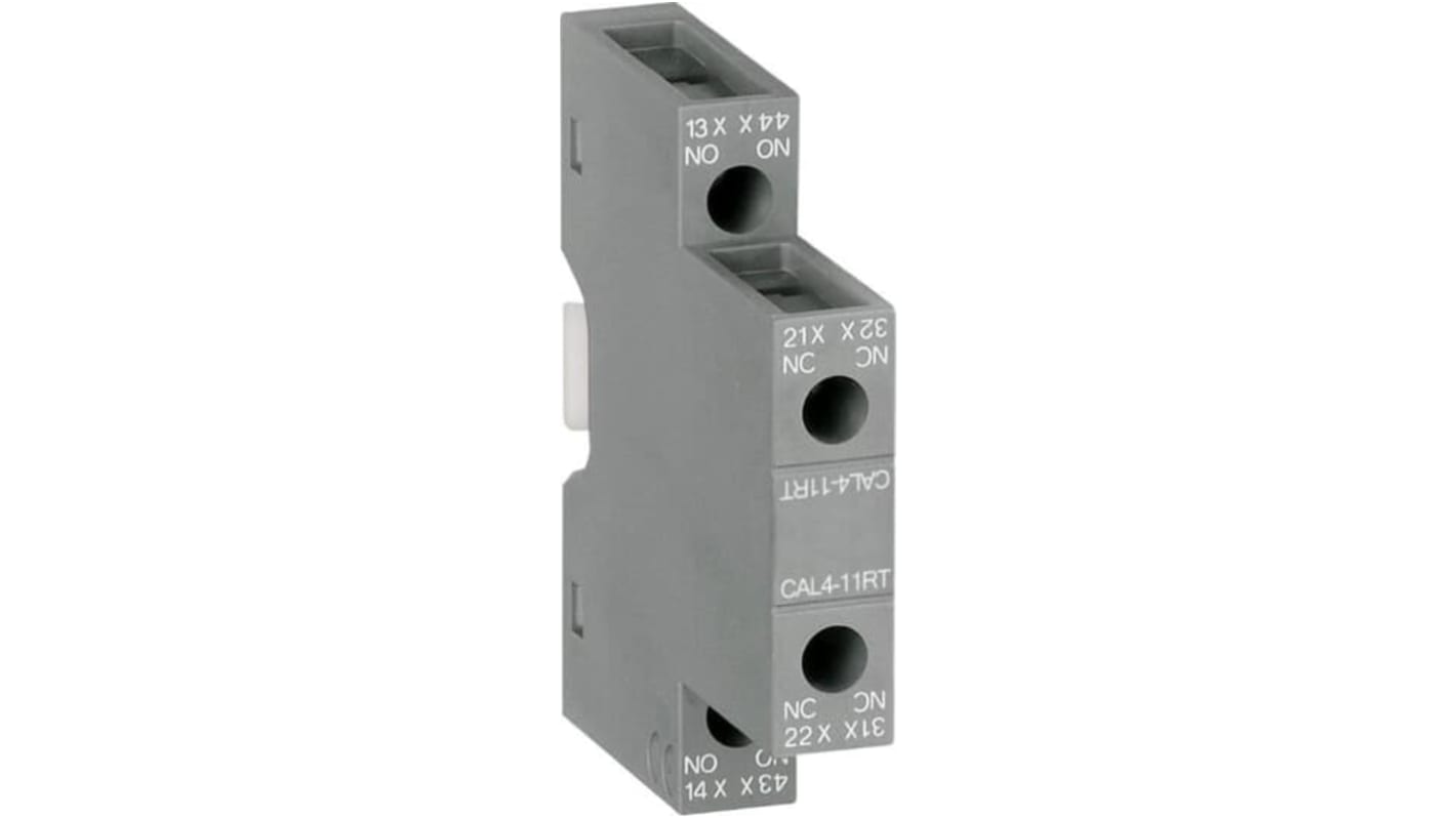 ABB 1SBN010129R1011 CAL4-11RT, modulo contatti 1NC, montaggio frontale, grado di protezione IP40, corrente 6 A.