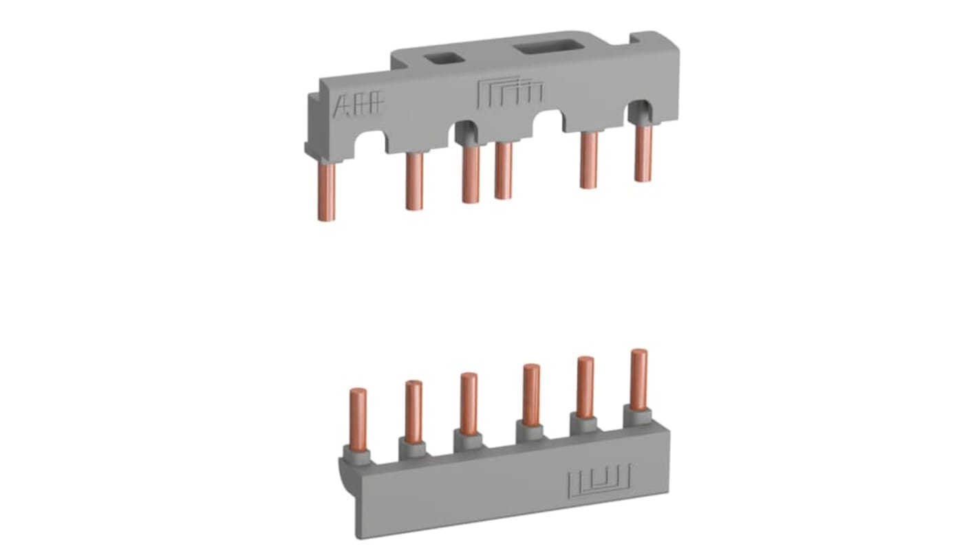 ABB 1SBN082311R1000 BER38-4, set di collegamento per contattori di inversione, composto da barre di rame isolato per connessione poli principali.