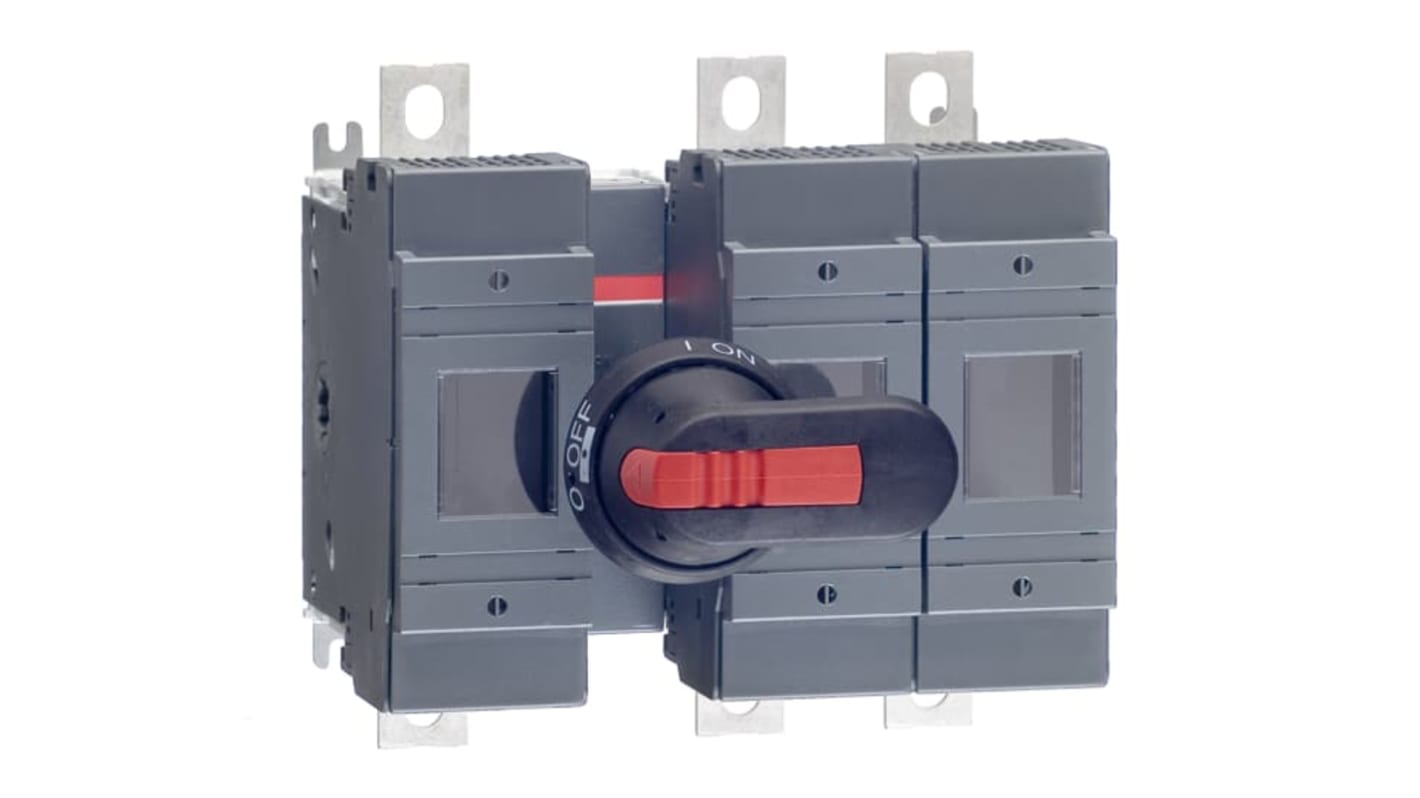 Sezionatore portafusibili ABB, 3 poli, 250A, 500V, progettato per installazione facile e condizioni estreme. Codice 1SCA022726R8380 OS250D12P.