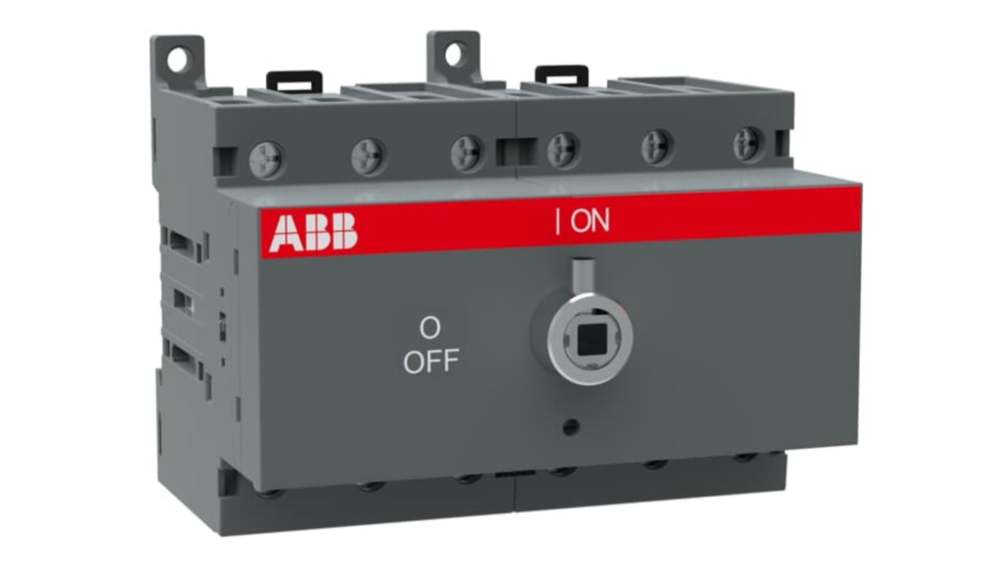 Sezionatore interruttore ABB OT63F6, 6 poli, corrente 63A, montaggio su base, grado di protezione IP20.
