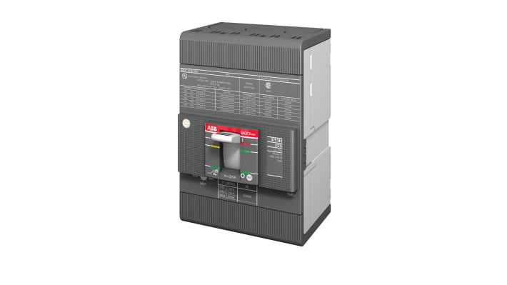 Interruttore automatico MCCB ABB, 150A, 3 poli, montaggio fisso, dimensioni 70mm x 105mm x 150mm, certificato UL/CSA.