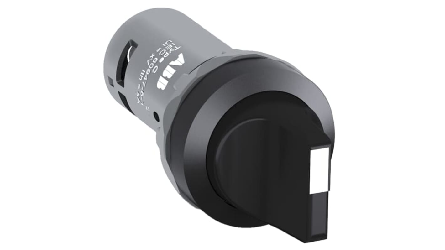 Selettore a 2 posizioni ABB, modello 1SFA619201R1016 C2SS2-10B-10, in plastica nera, grado di protezione IP66, corrente massima 1A.