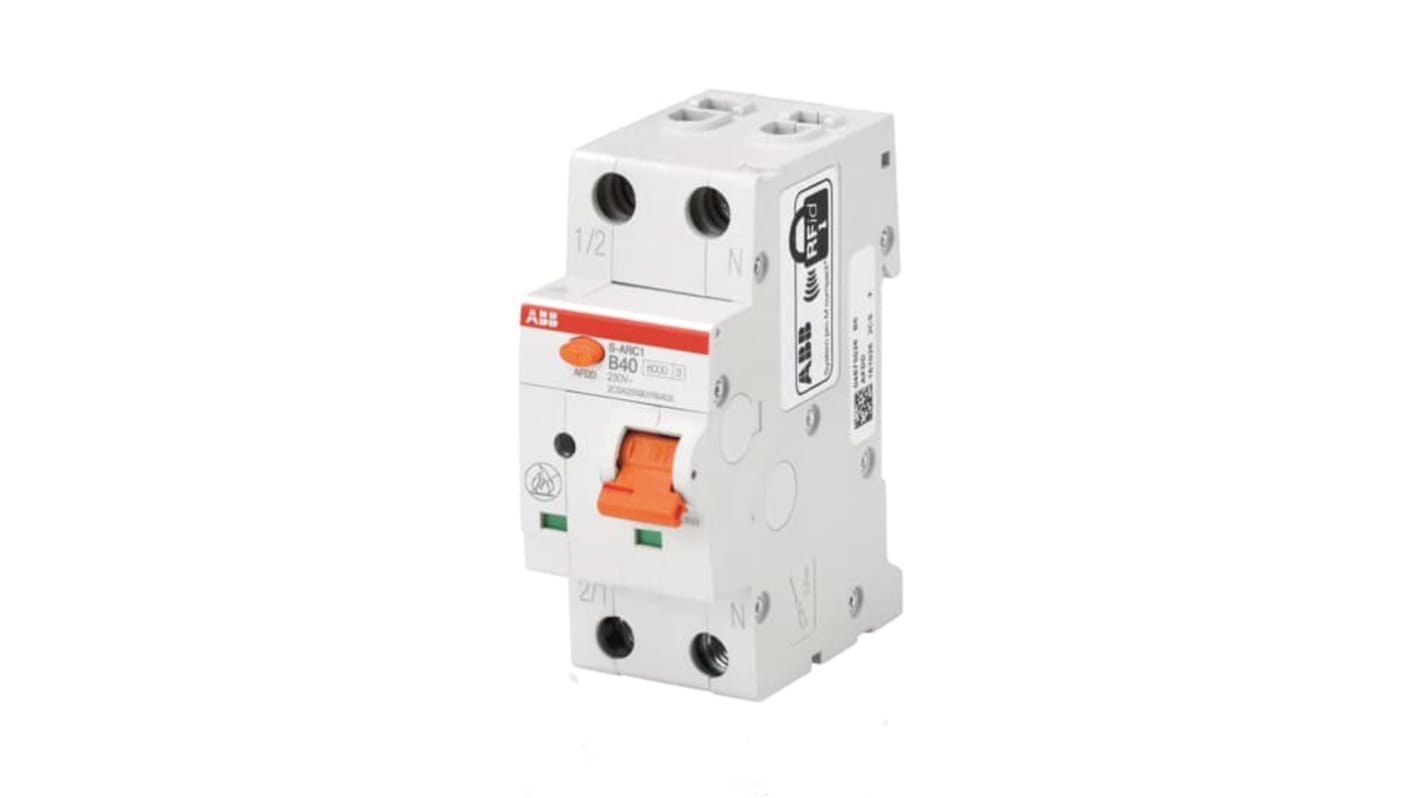 Interruttore automatico ABB S-ARC1 M C40, 1P+N, 40A, montaggio su guida DIN, grado di protezione IP40.