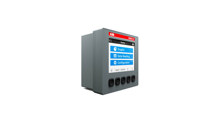 ABB 2CSG251141R4051 M4M20 Modbus, dispositivo di monitoraggio 3 fasi, 96x96 mm, porta Modbus, operatività -25/+70 °C.