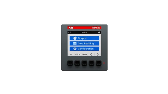 ABB 2CSG251151R4051 M4M20, dispositivo di monitoraggio potenza 3 fasi, display LCD 3,5", IP54, 50-400 V.