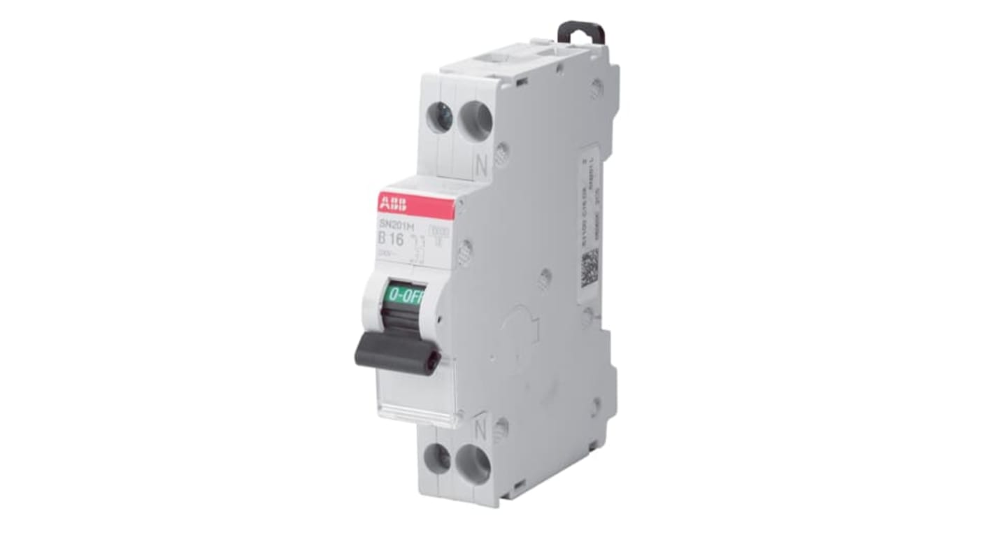 Interruttore magnetotermico ABB 2P 4A, Tipo C, montaggio su guida DIN, protezione IP40, per sovraccarichi e cortocircuiti.