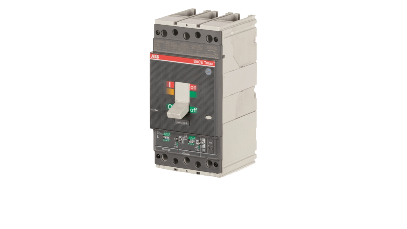 Interruttore automatico MCCB ABB PR221-LS, 320A, 3 poli, montaggio fisso, dimensioni 103.5mm x 105mm x 205mm.